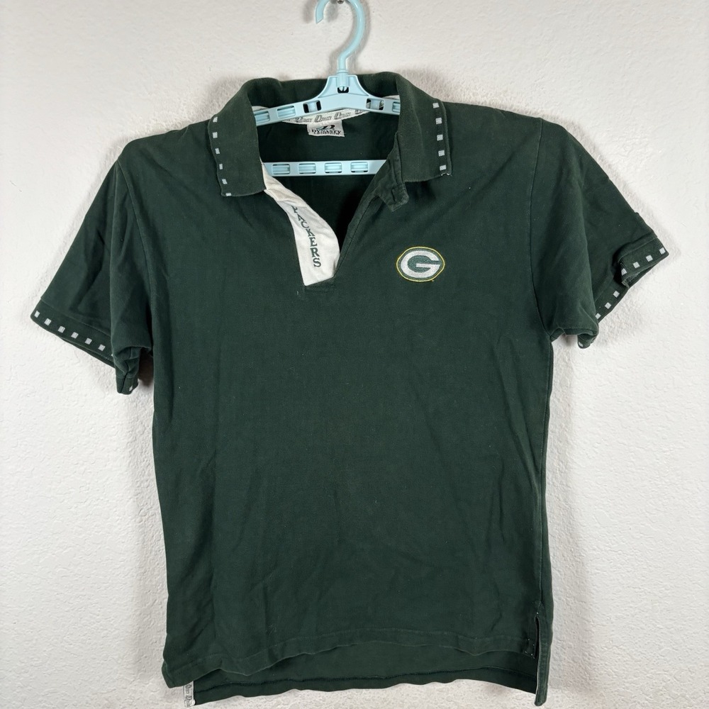 Dynasty Mens Polo Sz In Pics Short Sleeve Green Bay Packers Flaw Comfort Good